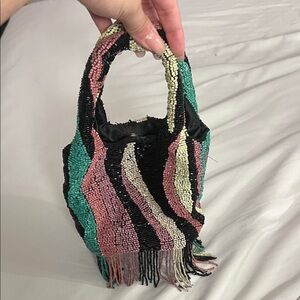 Viral Made In India Multicolor Beaded Fringe Purse